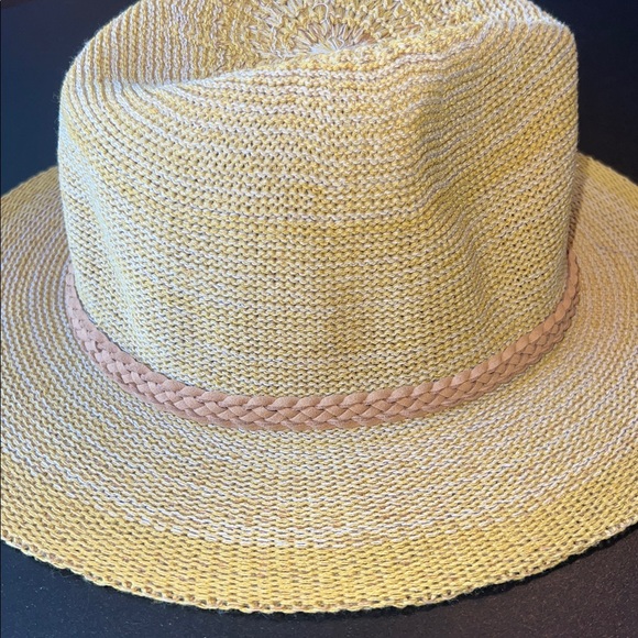Powder Natalie mango cotton-rich hat w/suede-like braided detail/adjustable-NWT